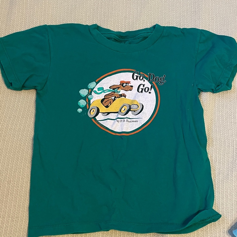 Out of Print kids size 6 Mo Willems and Go Dog Go t-shirts